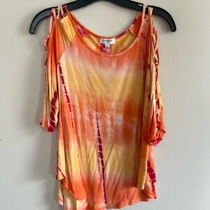 Free People Orange Tie-Dye Women's Top